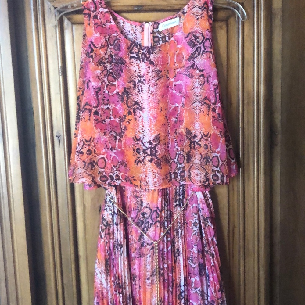 Calvin Klein Bright Snakeskin Print Dress!